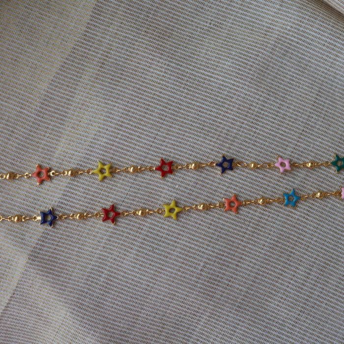 Heritage gold traditional simple stone anklet HAN1623