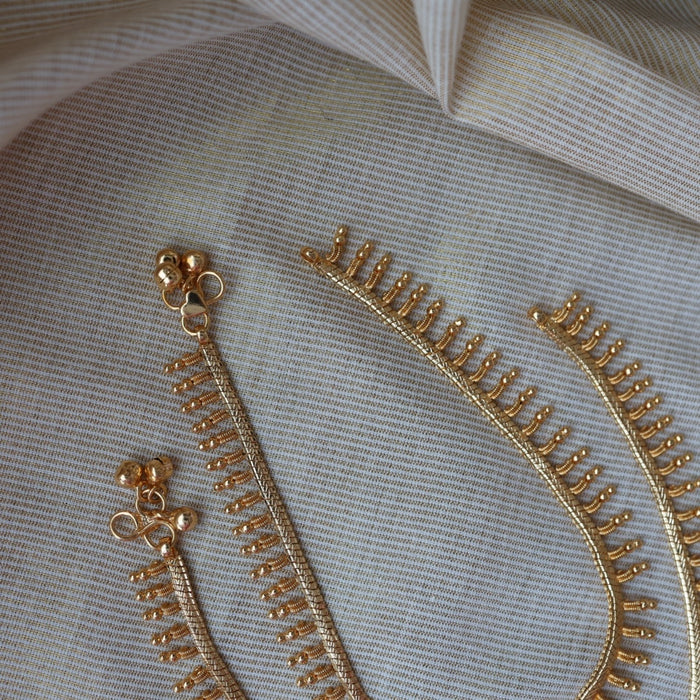 Heritage gold traditional simple gold anklet HAN1299