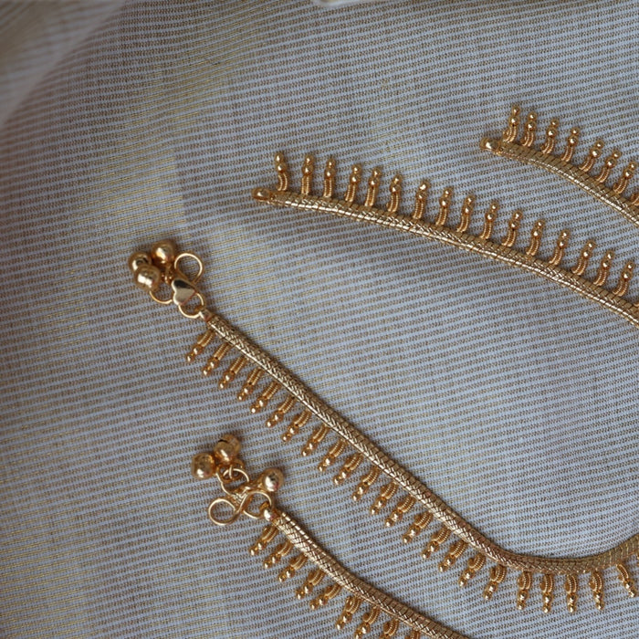 Heritage gold traditional simple gold anklet HAN1299