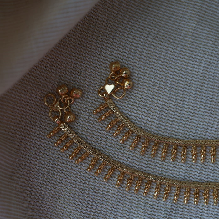 Heritage gold traditional simple gold anklet HAN1299