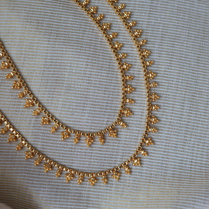 Heritage gold traditional simple stone anklet HAN166