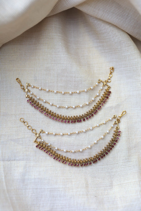Antique 3 layer Mattal Ear Accessories | Bridal & Traditional Jewellery UK AM5899