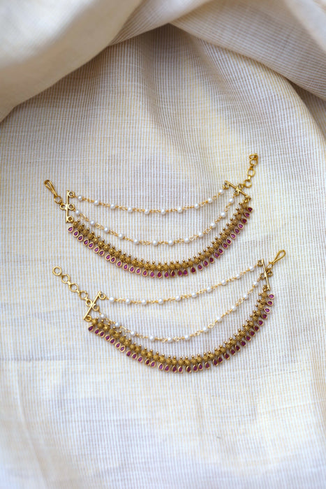 Antique 3 layer Mattal Ear Accessories | Bridal & Traditional Jewellery UK AM5899