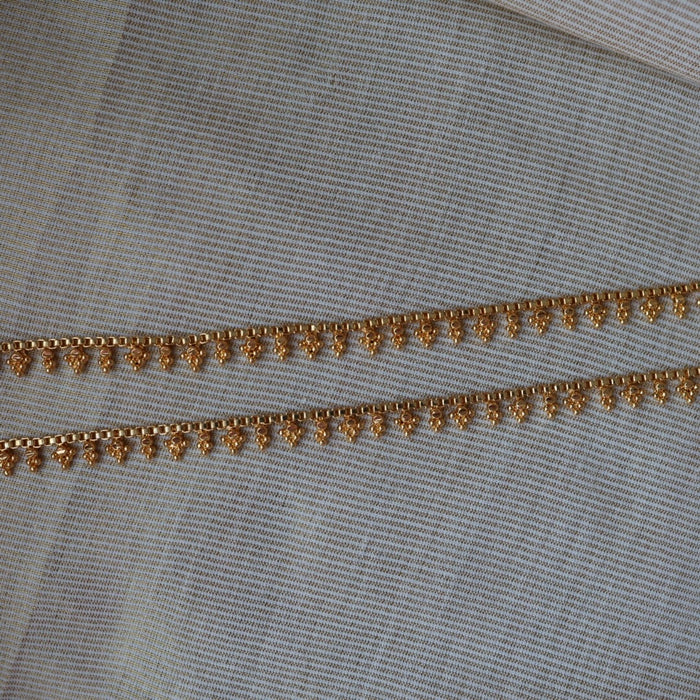 Heritage gold traditional simple stone anklet HAN166