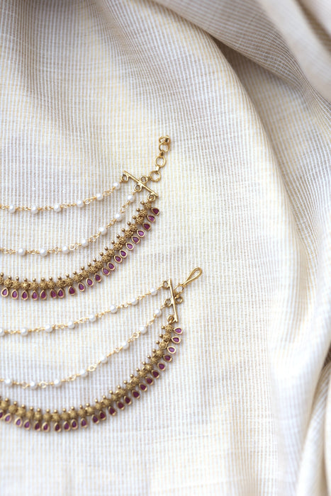Antique 3 layer Mattal Ear Accessories | Bridal & Traditional Jewellery UK AM5899
