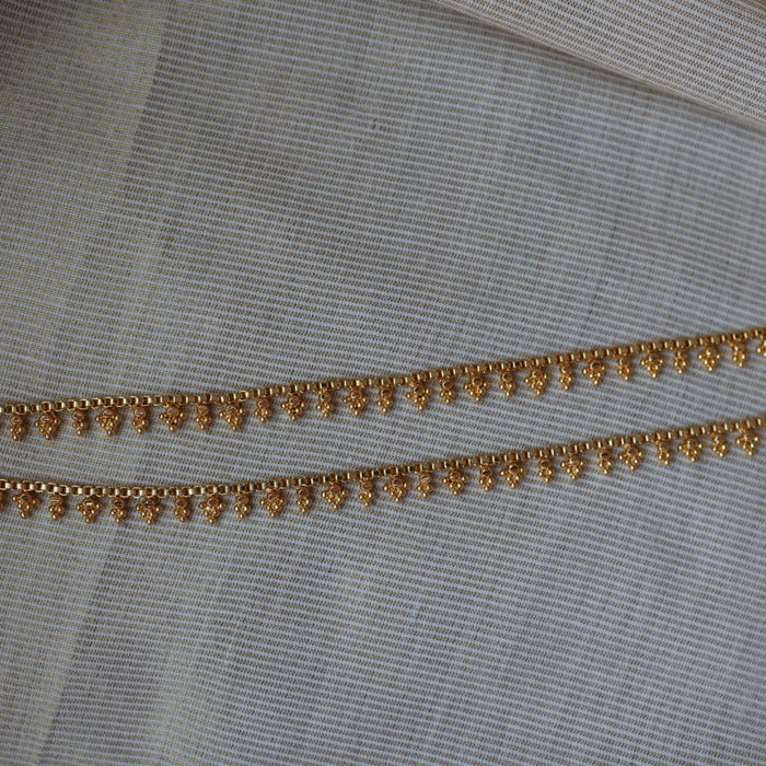 Heritage gold traditional simple stone anklet HAN166