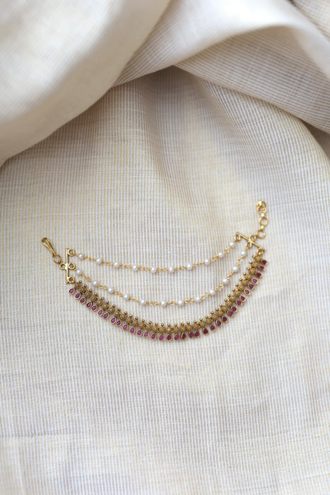 Antique 3 layer Mattal Ear Accessories | Bridal & Traditional Jewellery UK AM5899