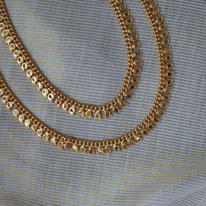Heritage gold traditional simple gold anklet HAN1300