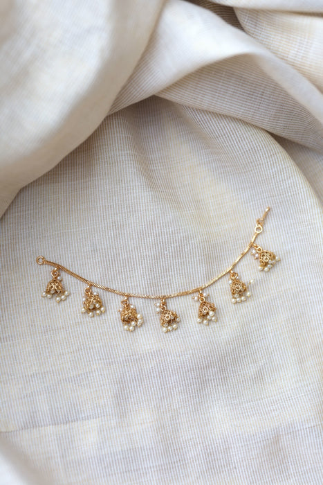 Heritage Gold Plated Mattal Ear Accessories | Bridal & Traditional Jewellery UK HM7445