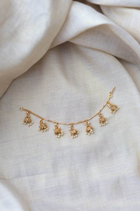Heritage Gold Plated Mattal Ear Accessories | Bridal & Traditional Jewellery UK HM7445