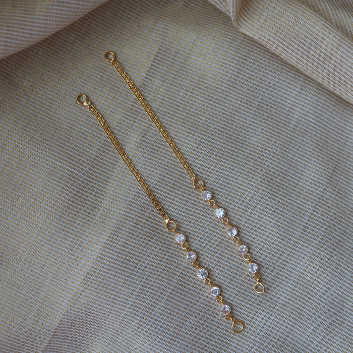 Heritage white stone gold mattal ear accessories HM2123
