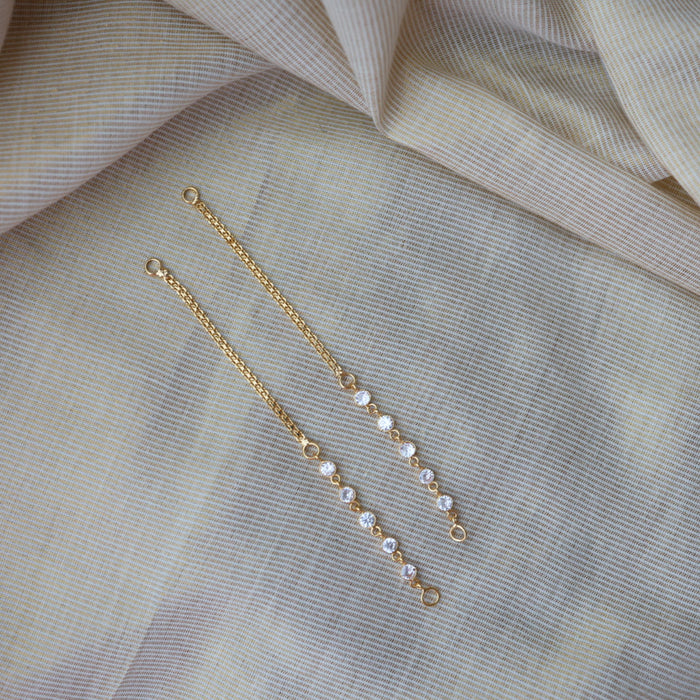 Heritage white stone gold mattal ear accessories HM2123