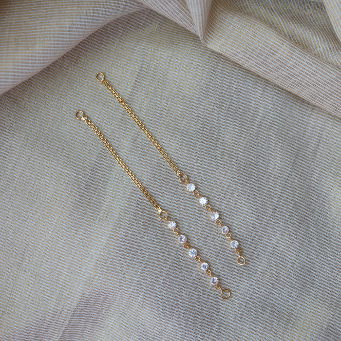 Heritage white stone gold mattal ear accessories HM2123