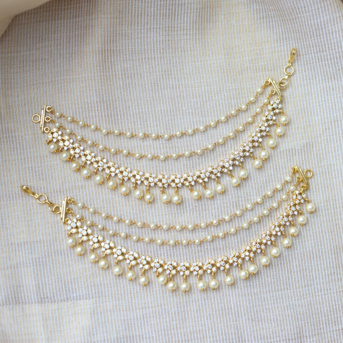 Heritage Gold Plated Mattal Ear Accessories | Bridal & Traditional Jewellery UK HM7833