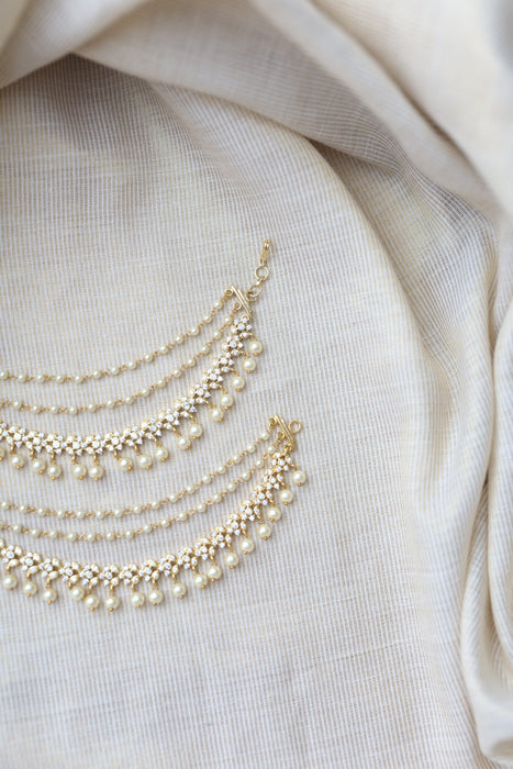 Heritage Gold Plated Mattal Ear Accessories | Bridal & Traditional Jewellery UK HM7833