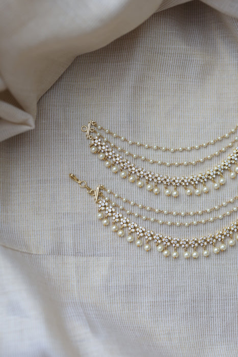 Heritage Gold Plated Mattal Ear Accessories | Bridal & Traditional Jewellery UK HM7833
