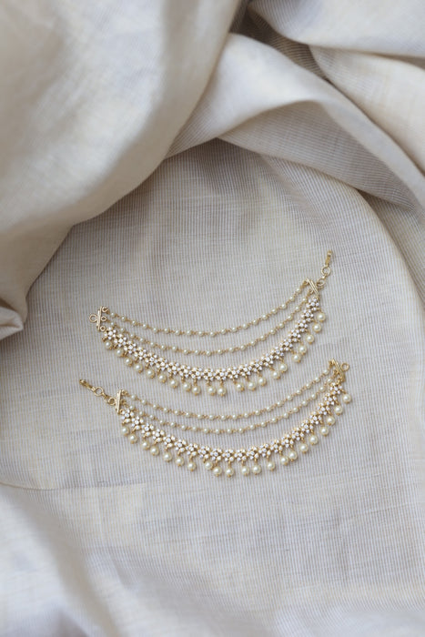 Heritage Gold Plated Mattal Ear Accessories | Bridal & Traditional Jewellery UK HM7833