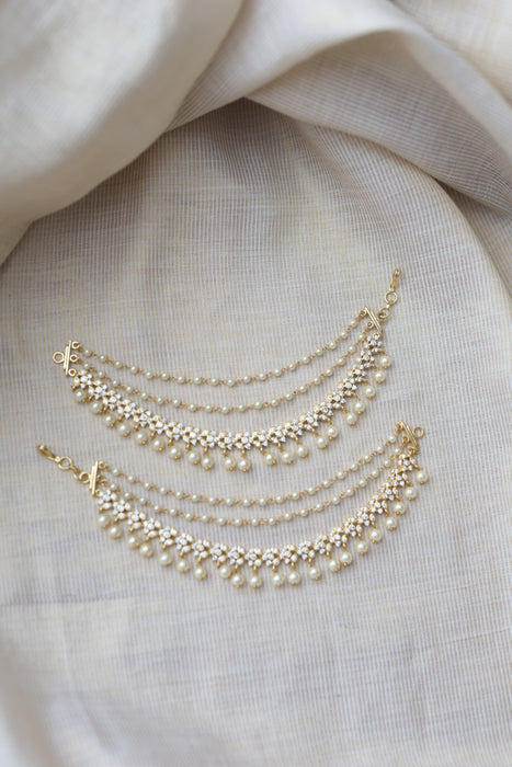 Heritage Gold Plated Mattal Ear Accessories | Bridal & Traditional Jewellery UK HM7833