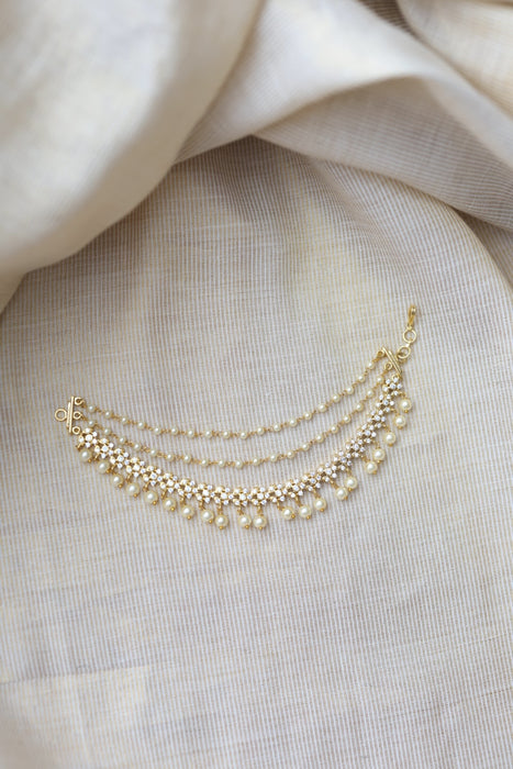 Heritage Gold Plated Mattal Ear Accessories | Bridal & Traditional Jewellery UK HM7833