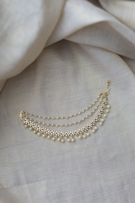 Heritage Gold Plated Mattal Ear Accessories | Bridal & Traditional Jewellery UK HM7833