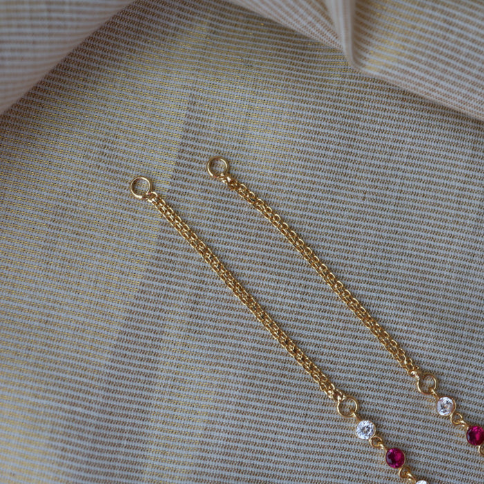 Heritage ruby white stone gold and pearl mattal ear accessories HM7654