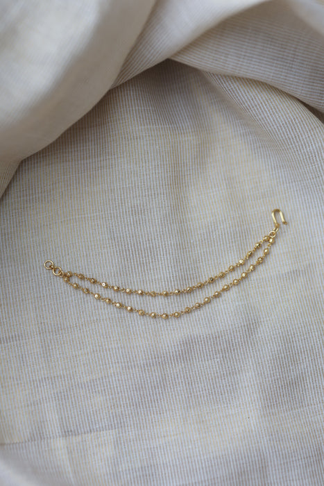 Heritage Gold Plated 2 layer Mattal Ear Accessories | Bridal & Traditional Jewellery UK HM1345