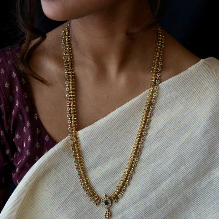 Antique multi stone long necklace with earrings LL03351