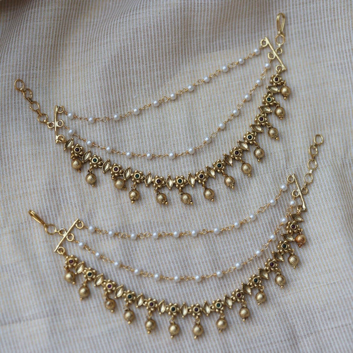 Antique 3 layer Mattal Ear Accessories | Bridal & Traditional Jewellery UK AM54322