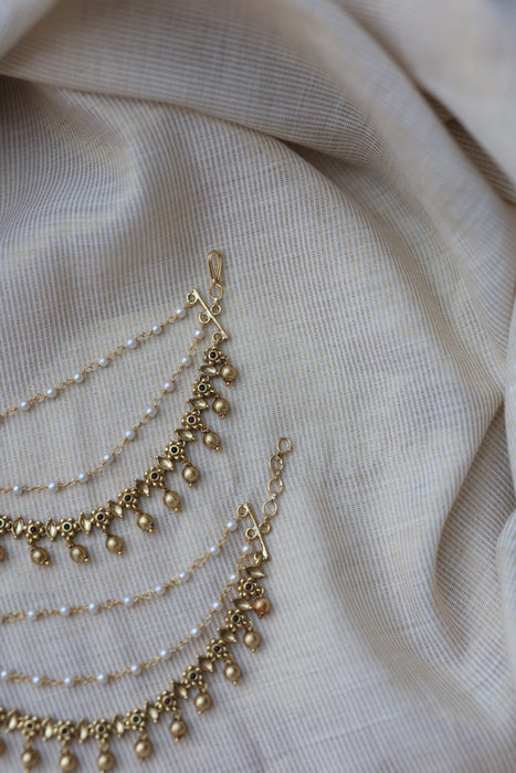 Antique 3 layer Mattal Ear Accessories | Bridal & Traditional Jewellery UK AM54322