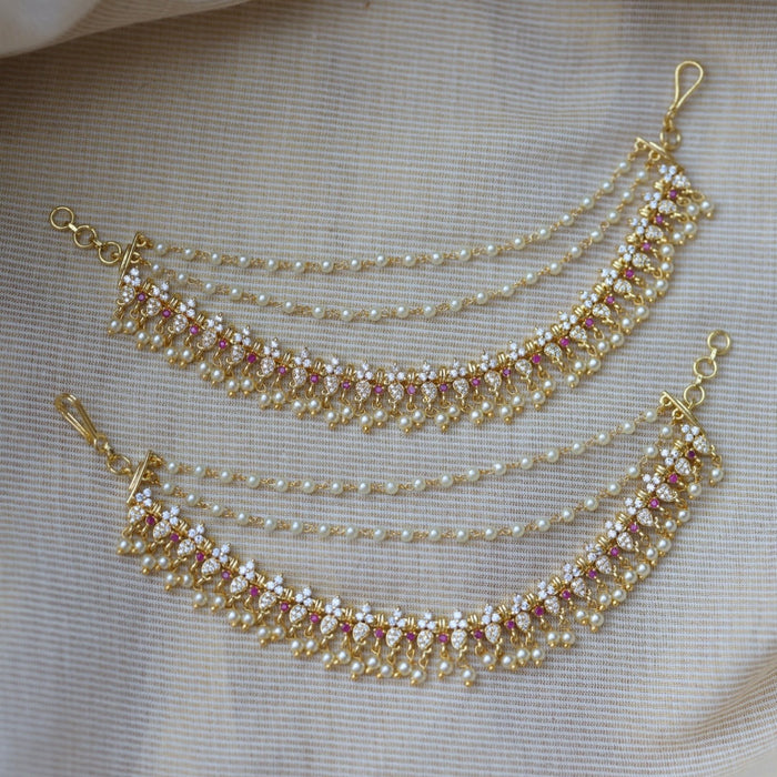 Heritage Gold Plated Mattal Ear Accessories | Bridal & Traditional Jewellery UK HM7899