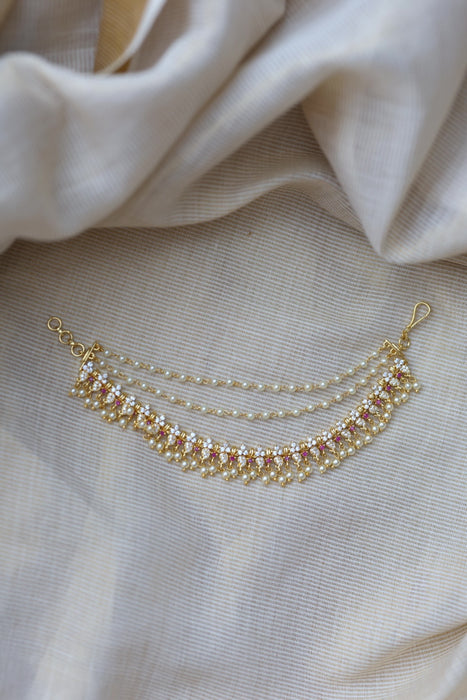 Heritage Gold Plated Mattal Ear Accessories | Bridal & Traditional Jewellery UK HM7899