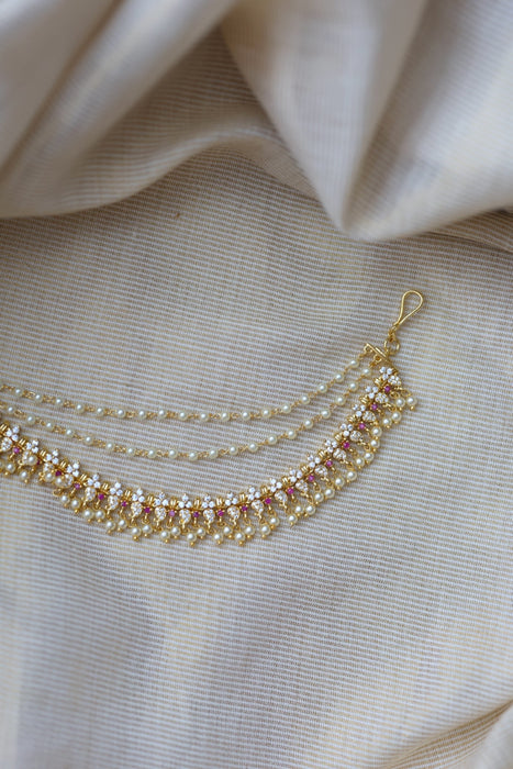 Heritage Gold Plated Mattal Ear Accessories | Bridal & Traditional Jewellery UK HM7899