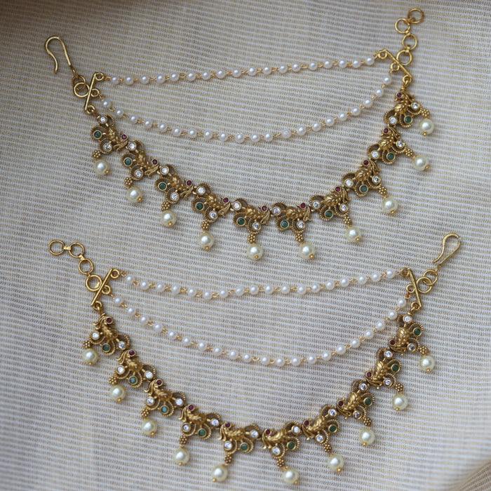 Antique 3 layer Mattal Ear Accessories | Bridal & Traditional Jewellery UK AM9988