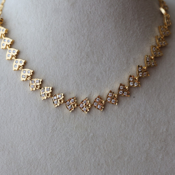 Heritage gold plated stone short necklace H642