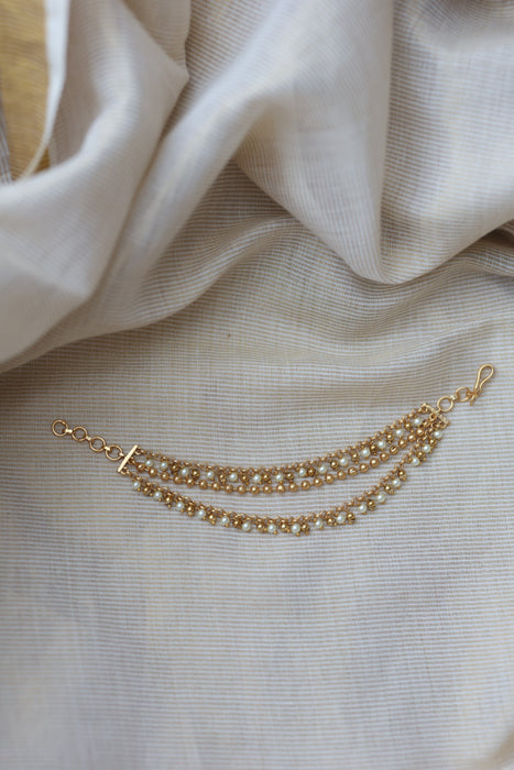 Antique 3 layer pearl Mattal Ear Accessories | Bridal & Traditional Jewellery UK AM8999
