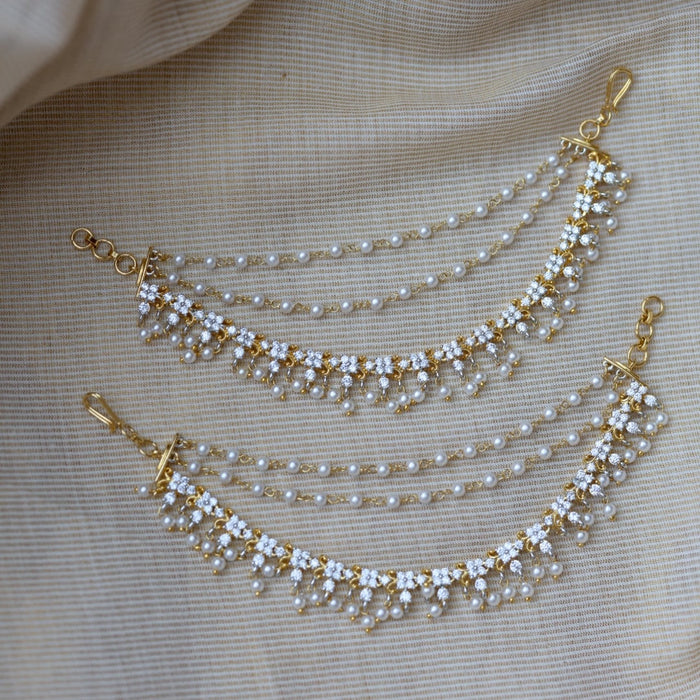 Heritage Gold Plated Mattal Ear Accessories | Bridal & Traditional Jewellery UK HM7323
