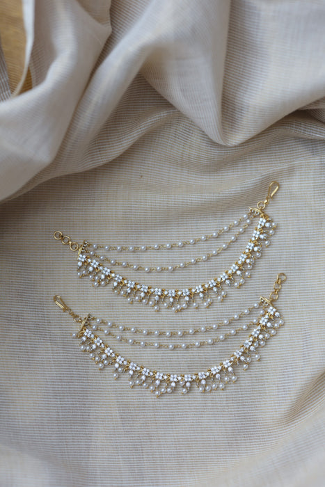 Heritage Gold Plated Mattal Ear Accessories | Bridal & Traditional Jewellery UK HM7323