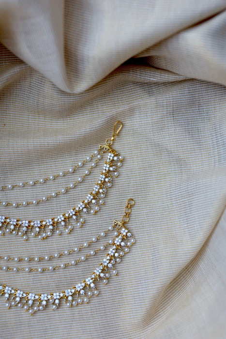 Heritage Gold Plated Mattal Ear Accessories | Bridal & Traditional Jewellery UK HM7323