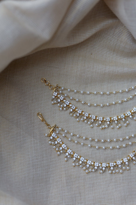 Heritage Gold Plated Mattal Ear Accessories | Bridal & Traditional Jewellery UK HM7323