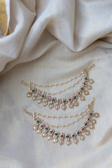 Antique 3 layer Mattal Ear Accessories | Bridal & Traditional Jewellery UK AM9865