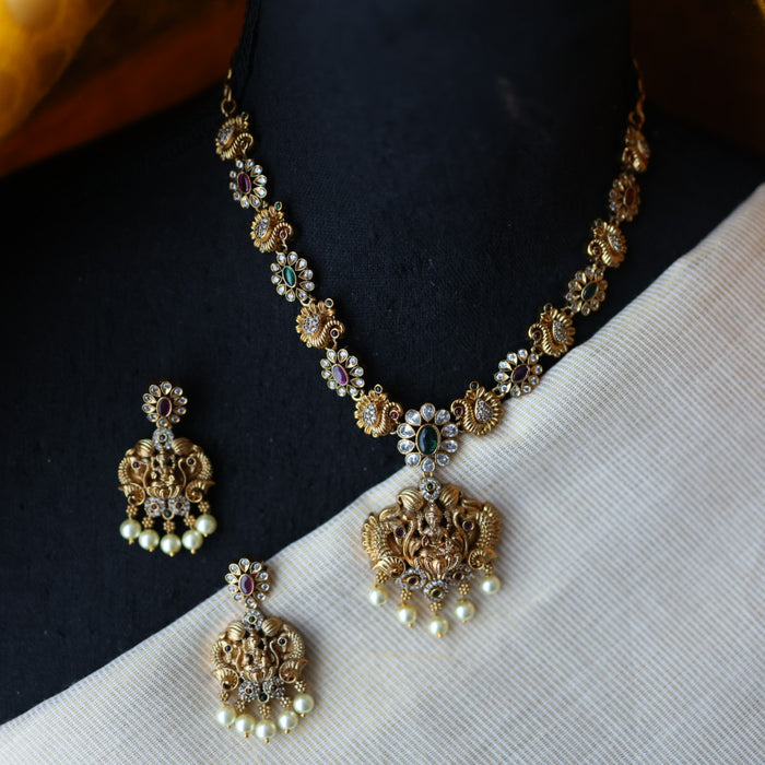 Antique short necklace with earrings S1B10027