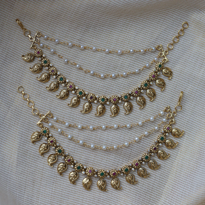 Antique 3 layer Mattal Ear Accessories | Bridal & Traditional Jewellery UK AM5313