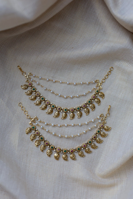 Antique 3 layer Mattal Ear Accessories | Bridal & Traditional Jewellery UK AM5313