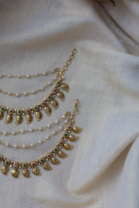 Antique 3 layer Mattal Ear Accessories | Bridal & Traditional Jewellery UK AM5313