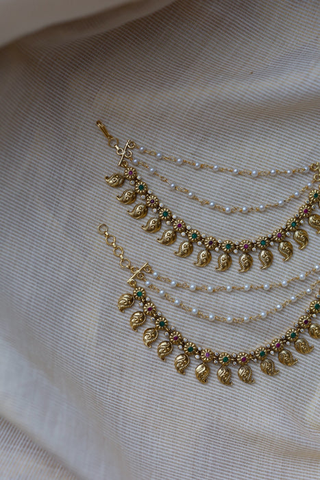 Antique 3 layer Mattal Ear Accessories | Bridal & Traditional Jewellery UK AM5313