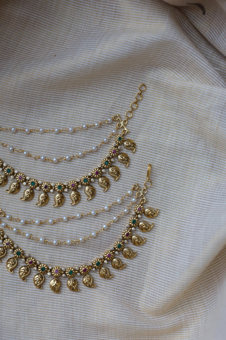 Antique 3 layer Mattal Ear Accessories | Bridal & Traditional Jewellery UK AM5313