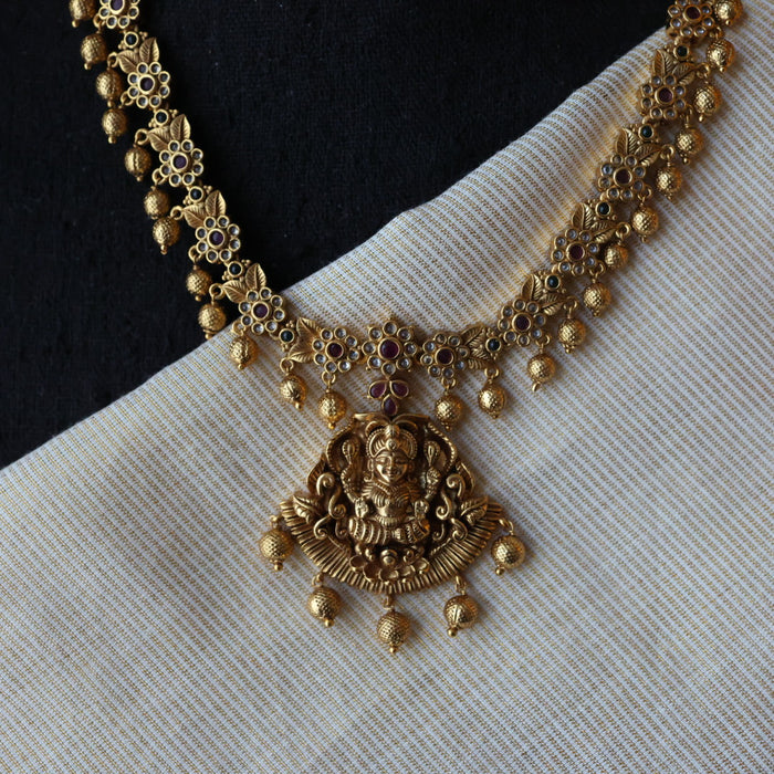 Antique gold short necklace with earrings S1B142