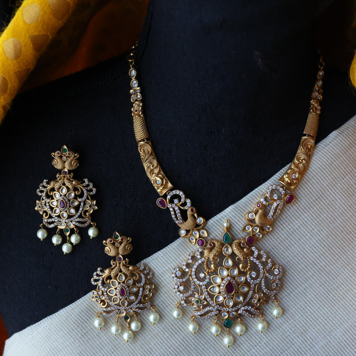 Clearance Antique short temple necklace and earring  S1B121