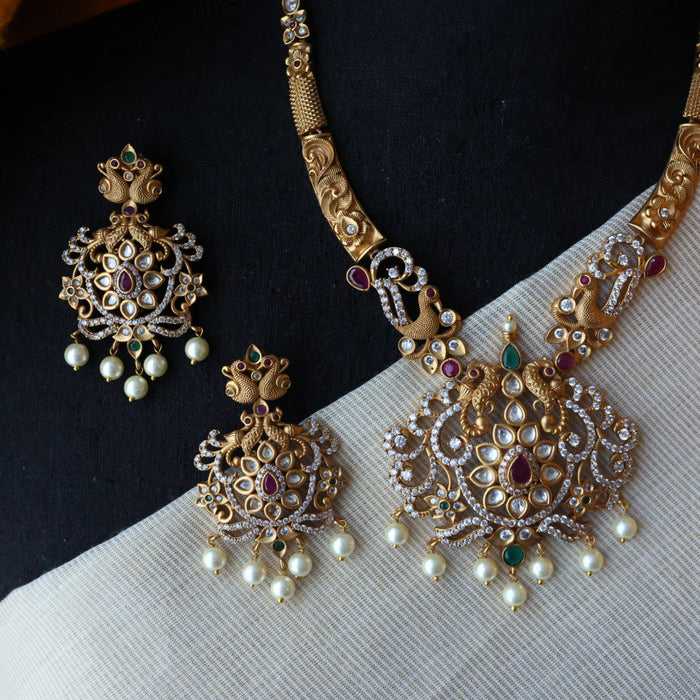 Clearance Antique short temple necklace and earring  S1B121