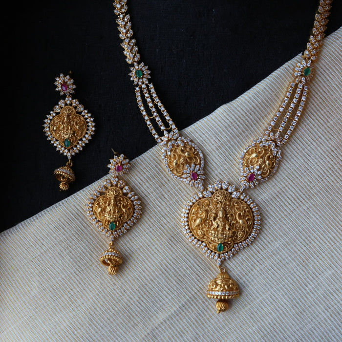 Antique short necklace with earrings S1B143
